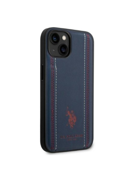 JAV Polo Assn byla Leather Stitch iPhone 14 - tamsiai mėlyna JAV Polo Assn byla Leather Stitch iPhone 14 - tamsiai mėlyna