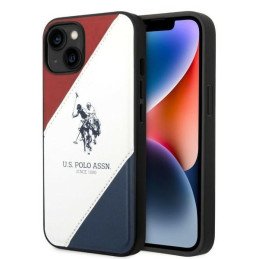 JAV Polo Assn byla Trispalvė reljefinė, skirta iPhone 14 - balta