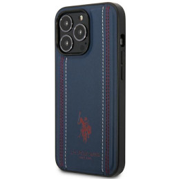 JAV Polo Assn byla Leather Stitch iPhone 14 Pro Max - tamsiai mėlyna