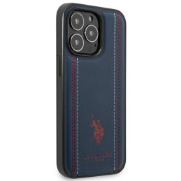 JAV Polo Assn byla Leather Stitch iPhone 14 Pro Max - tamsiai mėlyna