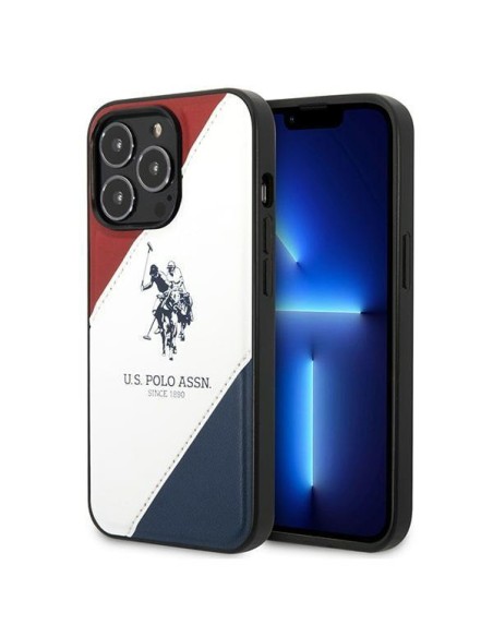JAV Polo Assn byla Trispalvė įspausta iPhone 14 Pro Max – balta JAV Polo Assn byla Trispalvė įspausta iPhone 14 Pro Max – balta