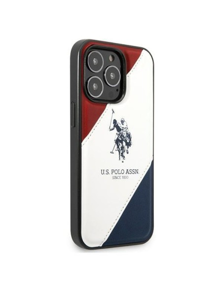 JAV Polo Assn byla Trispalvė įspausta iPhone 14 Pro Max – balta JAV Polo Assn byla Trispalvė įspausta iPhone 14 Pro Max – balta