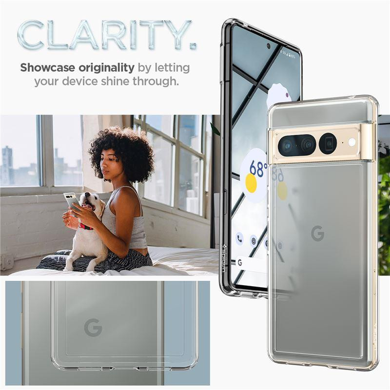 Spigen Ultra Hybrid dėklas, skirtas Google Pixel 7 Pro – skaidrus