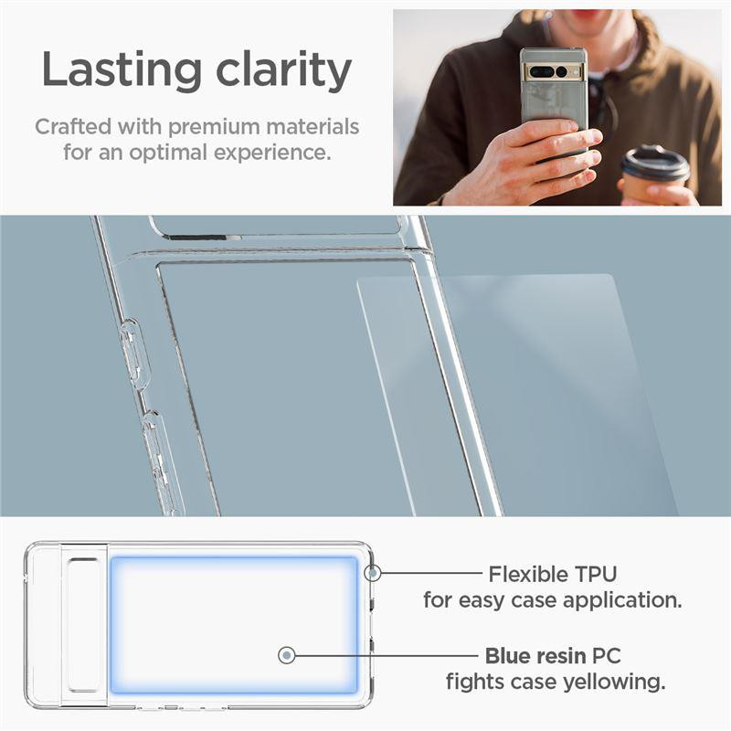 Spigen Ultra Hybrid dėklas, skirtas Google Pixel 7 Pro – skaidrus