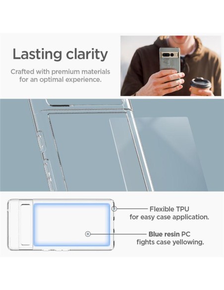 Spigen Ultra Hybrid dėklas, skirtas Google Pixel 7 Pro – skaidrus Spigen Ultra Hybrid dėklas, skirtas Google Pixel 7 Pro – skaidrus