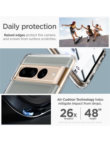 Spigen Ultra Hybrid dėklas, skirtas Google Pixel 7 Pro – skaidrus Spigen Ultra Hybrid dėklas, skirtas Google Pixel 7 Pro – skaidrus