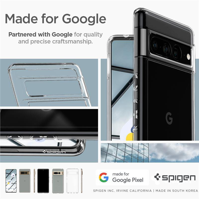 Spigen Ultra Hybrid dėklas, skirtas Google Pixel 7 Pro – skaidrus