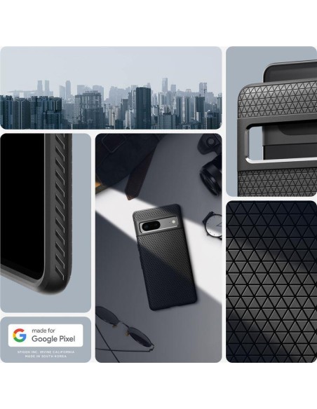 Spigen Liquid Air dėklas, skirtas Google Pixel 7 – matinė juoda Spigen Liquid Air dėklas, skirtas Google Pixel 7 – matinė juoda