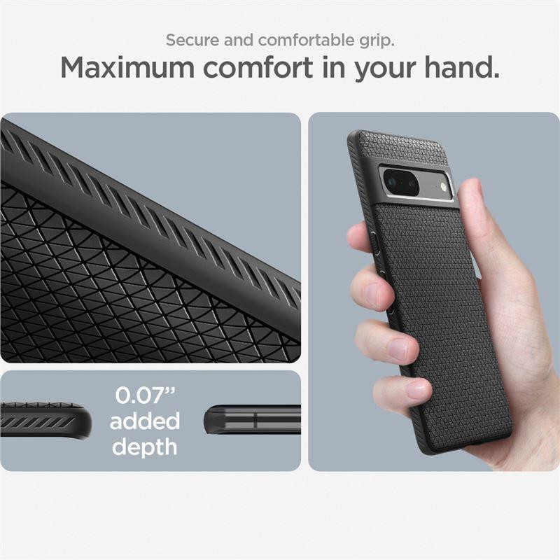 Spigen Liquid Air dėklas, skirtas Google Pixel 7 – matinė juoda