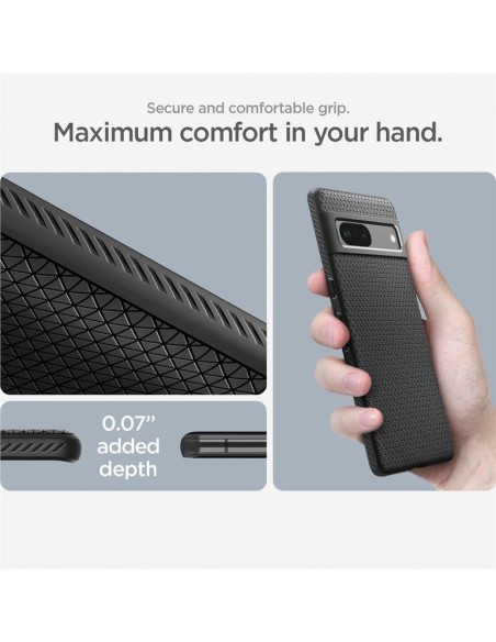 Spigen Liquid Air dėklas, skirtas Google Pixel 7 – matinė juoda Spigen Liquid Air dėklas, skirtas Google Pixel 7 – matinė juoda