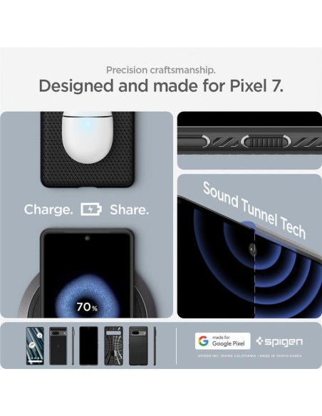 Spigen Liquid Air dėklas, skirtas Google Pixel 7 – matinė juoda Spigen Liquid Air dėklas, skirtas Google Pixel 7 – matinė juoda