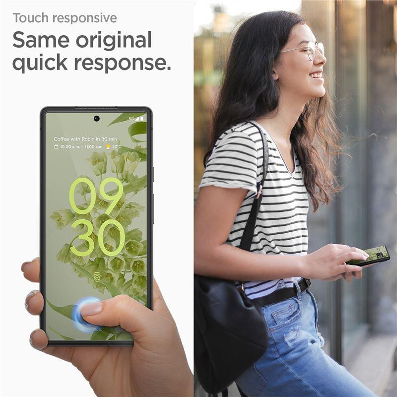 Spigen ALM Glas.tR Plonas grūdintas stiklas, skirtas Google Pixel 7 - 2 vnt.