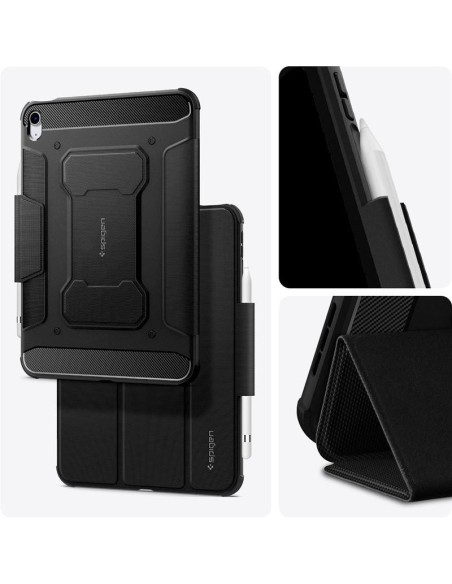 „Spigen Rugged Armor Pro“ dėklas, skirtas iPad Air 4 2020 / 5 2022 – juodas „Spigen Rugged Armor Pro“ dėklas, skirtas iPad Air 4 2020 / 5 2022 – juodas