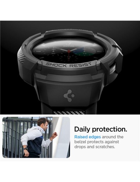 Spigen Rugged Armor Pro dėklas su dirželiu, skirtas Samsung Galaxy Watch 5 Pro (45 mm) - juodas Spigen Rugged Armor Pro dėklas su dirželiu, skirtas Samsung Galaxy Watch 5 Pro (45 mm) - juodas