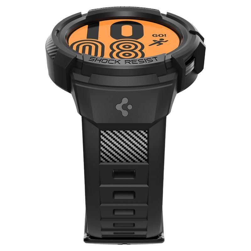Spigen Rugged Armor Pro dėklas su dirželiu, skirtas Samsung Galaxy Watch 5 Pro (45 mm) - juodas
