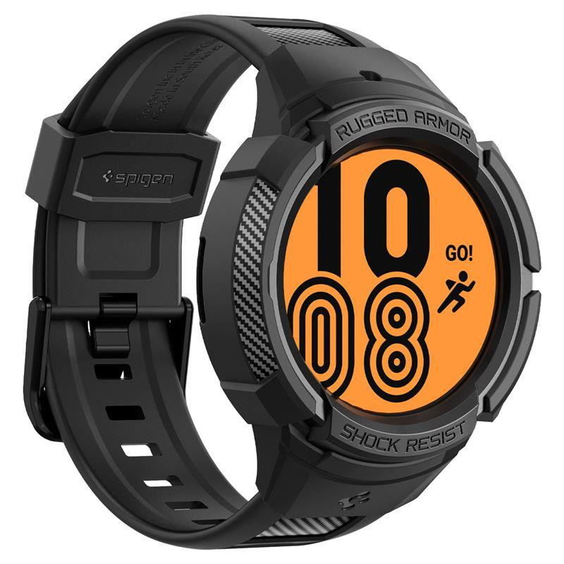 Spigen Rugged Armor Pro dėklas su dirželiu, skirtas Samsung Galaxy Watch 5 Pro (45 mm) - juodas