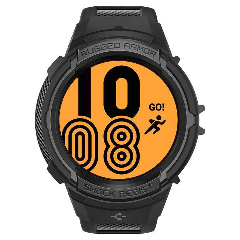 Spigen Rugged Armor Pro dėklas su dirželiu, skirtas Samsung Galaxy Watch 5 Pro (45 mm) - juodas
