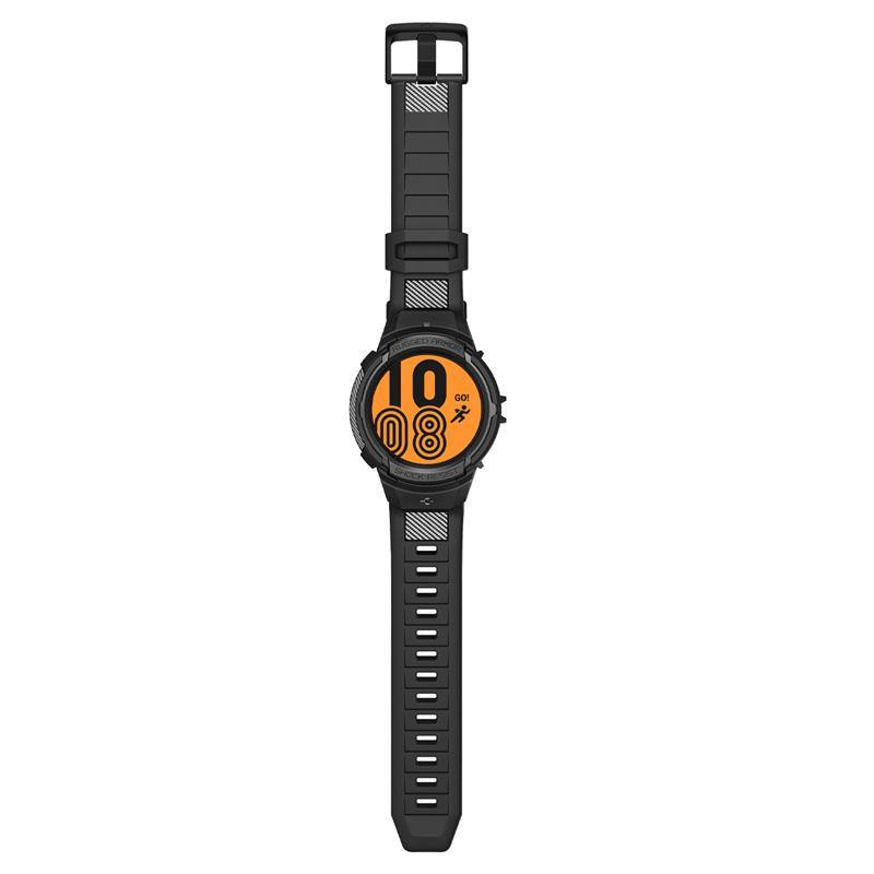 Spigen Rugged Armor Pro dėklas su dirželiu, skirtas Samsung Galaxy Watch 5 Pro (45 mm) - juodas