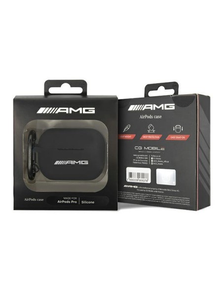 AMG Silicone Big Logo dėklas, skirtas AirPods Pro - juodas AMG Silicone Big Logo dėklas, skirtas AirPods Pro - juodas