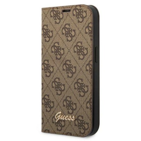 Guess 4G Vintage Gold Logo dėklas, skirtas iPhone 14 Pro - rudas Guess 4G Vintage Gold Logo dėklas, skirtas iPhone 14 Pro - rudas