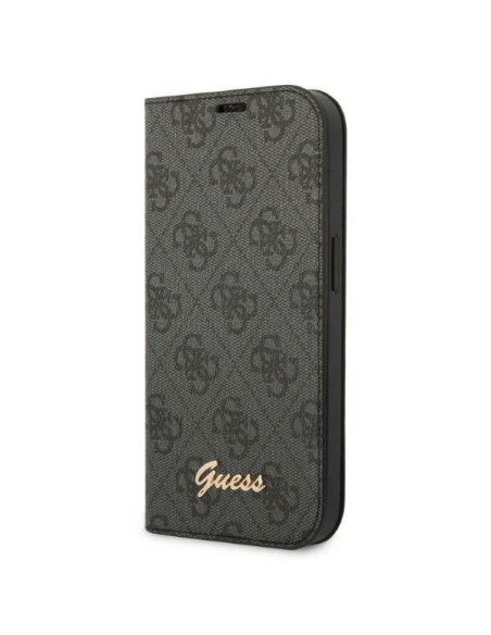 Guess 4G Vintage Gold Logo dėklas, skirtas iPhone 14 Plus - juodas Guess 4G Vintage Gold Logo dėklas, skirtas iPhone 14 Plus - juodas