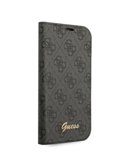 Guess 4G Vintage Gold Logo dėklas, skirtas iPhone 14 Plus - juodas Guess 4G Vintage Gold Logo dėklas, skirtas iPhone 14 Plus - juodas