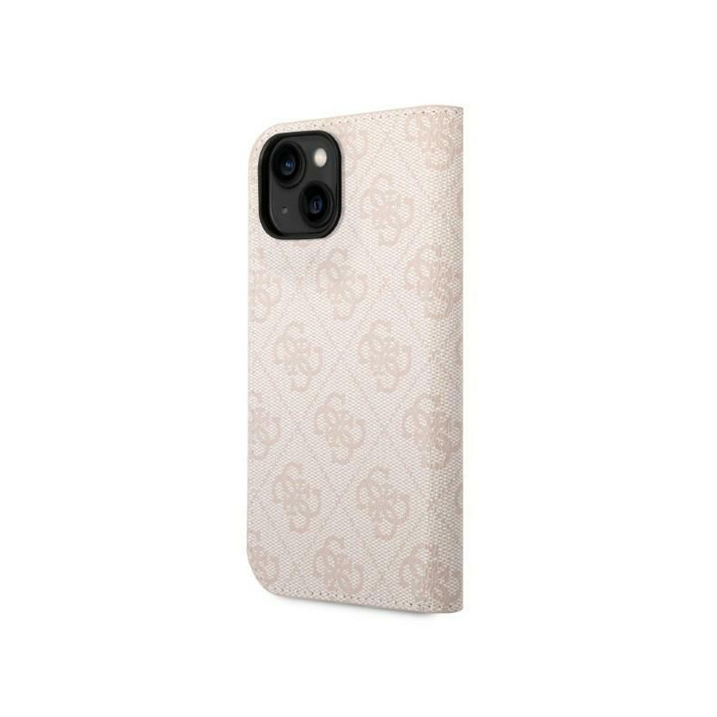 Guess 4G Vintage Gold Logo dėklas, skirtas iPhone 14 Plus - rožinis