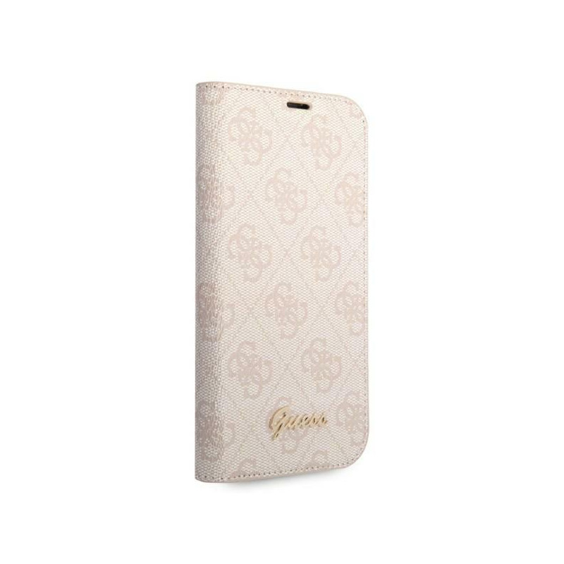 Guess 4G Vintage Gold Logo dėklas, skirtas iPhone 14 Plus - rožinis