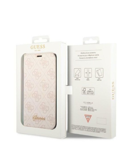 Guess 4G Vintage Gold Logo dėklas, skirtas iPhone 14 Plus - rožinis Guess 4G Vintage Gold Logo dėklas, skirtas iPhone 14 Plus - rožinis