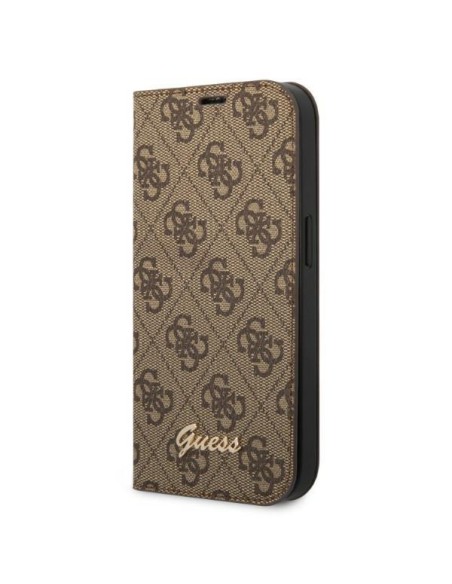 Guess 4G Vintage Gold Logo dėklas, skirtas iPhone 14 Plus - rudas Guess 4G Vintage Gold Logo dėklas, skirtas iPhone 14 Plus - rudas