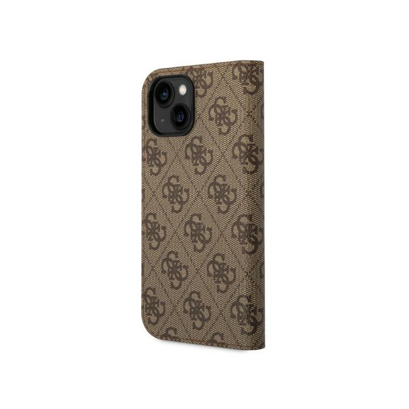 Guess 4G Vintage Gold Logo dėklas, skirtas iPhone 14 Plus - rudas