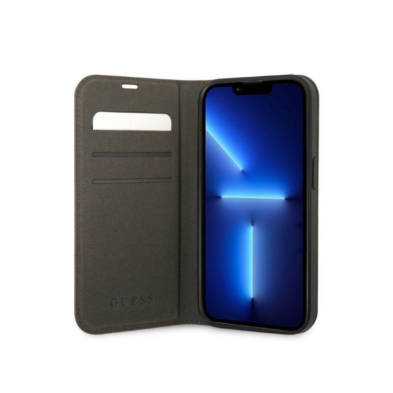 Guess 4G Vintage Gold Logo dėklas, skirtas iPhone 14 Plus - rudas