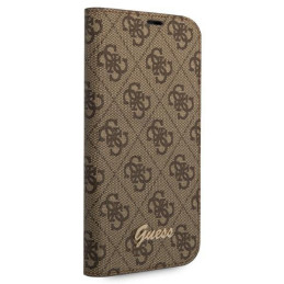 Guess 4G Vintage Gold Logo dėklas, skirtas iPhone 14 Plus - rudas