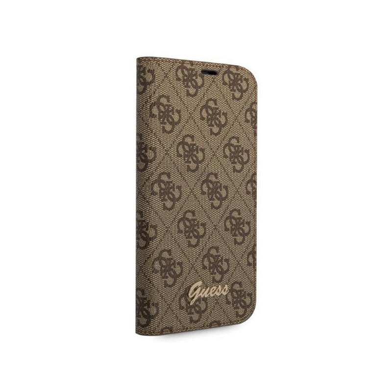 Guess 4G Vintage Gold Logo dėklas, skirtas iPhone 14 Plus - rudas