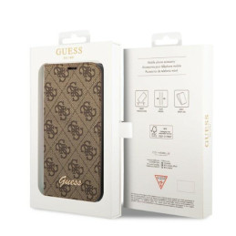 Guess 4G Vintage Gold Logo dėklas, skirtas iPhone 14 Plus - rudas