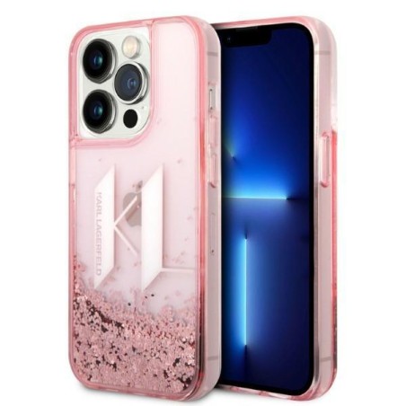 Karl Lagerfeld Liquid Glitter Big KL dėklas iPhone 14 Pro - rožinis Karl Lagerfeld Liquid Glitter Big KL dėklas iPhone 14 Pro - rožinis