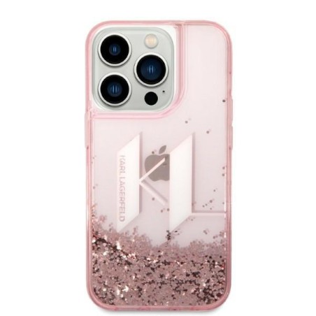 Karl Lagerfeld Liquid Glitter Big KL dėklas iPhone 14 Pro - rožinis Karl Lagerfeld Liquid Glitter Big KL dėklas iPhone 14 Pro - rožinis