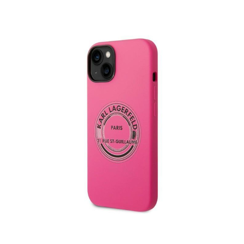 Karl Lagerfeld Silicone RSG dėklas iPhone 14 Plus - rožinis