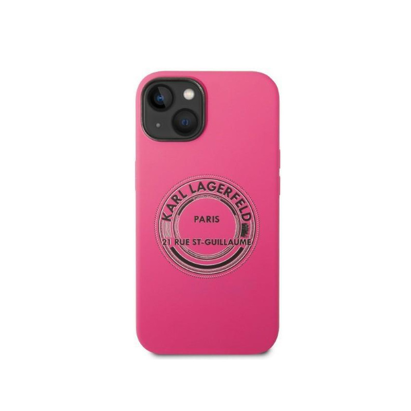 Karl Lagerfeld Silicone RSG dėklas iPhone 14 Plus - rožinis