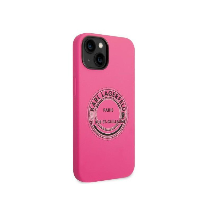 Karl Lagerfeld Silicone RSG dėklas iPhone 14 Plus - rožinis