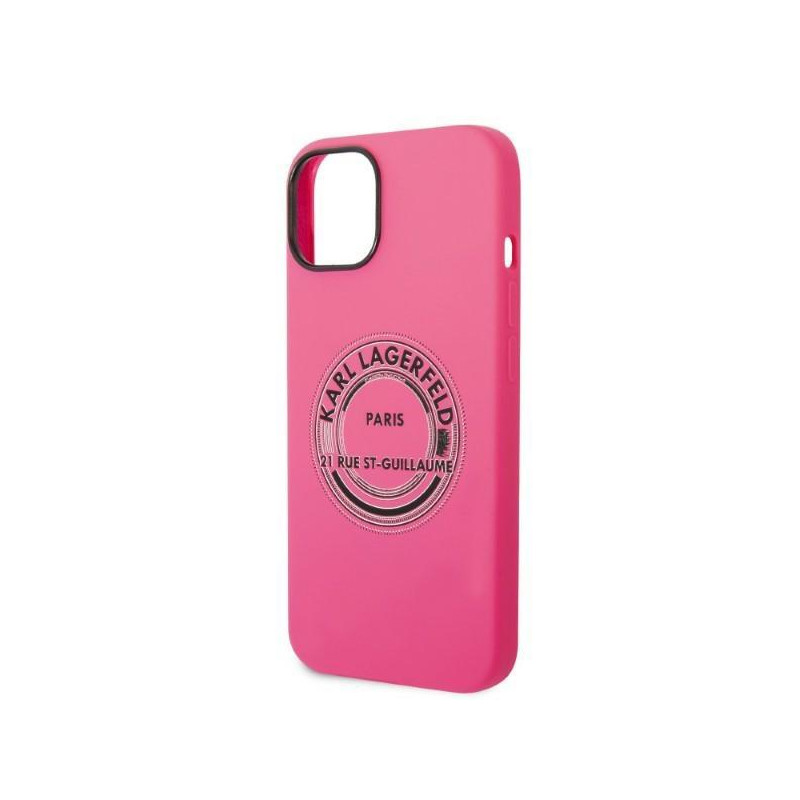 Karl Lagerfeld Silicone RSG dėklas iPhone 14 Plus - rožinis