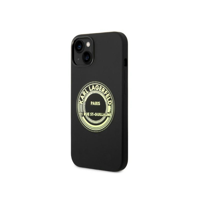 Karl Lagerfeld Silicone RSG dėklas iPhone 14 Plus - juodas