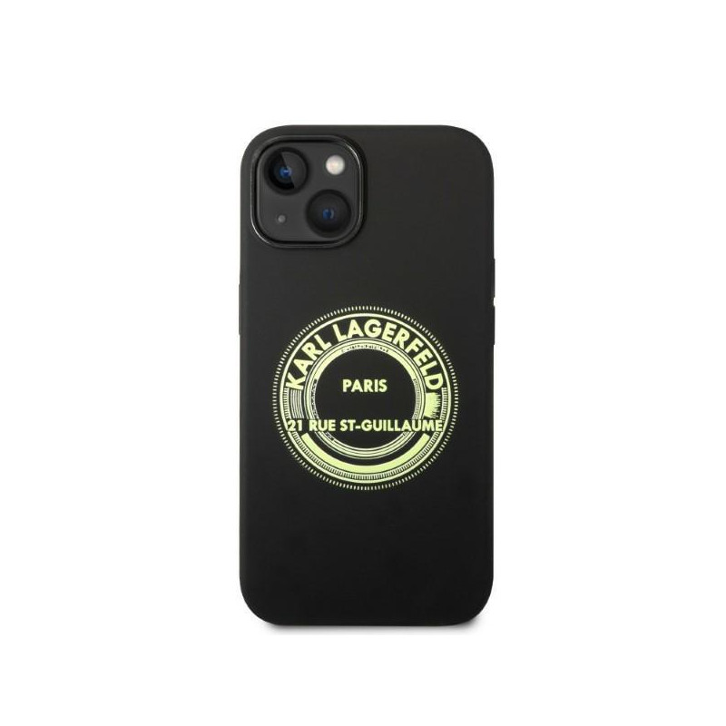 Karl Lagerfeld Silicone RSG dėklas iPhone 14 Plus - juodas