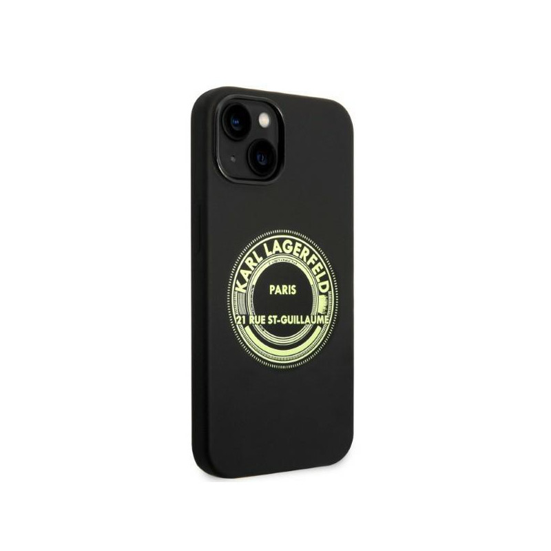 Karl Lagerfeld Silicone RSG dėklas iPhone 14 Plus - juodas