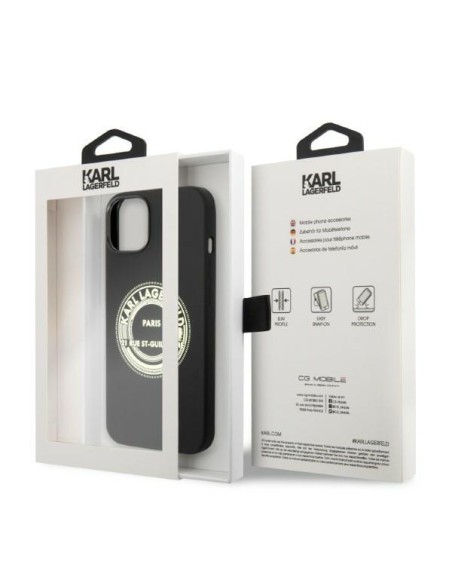 Karl Lagerfeld Silicone RSG dėklas iPhone 14 Plus - juodas Karl Lagerfeld Silicone RSG dėklas iPhone 14 Plus - juodas