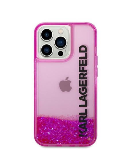 Karl Lagerfeld Liquid Glitter Elong dėklas, skirtas iPhone 14 Pro Max - rožinis Karl Lagerfeld Liquid Glitter Elong dėklas, skirtas iPhone 14 Pro Max - rožinis