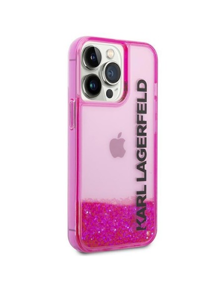 Karl Lagerfeld Liquid Glitter Elong dėklas, skirtas iPhone 14 Pro Max - rožinis Karl Lagerfeld Liquid Glitter Elong dėklas, skirtas iPhone 14 Pro Max - rožinis