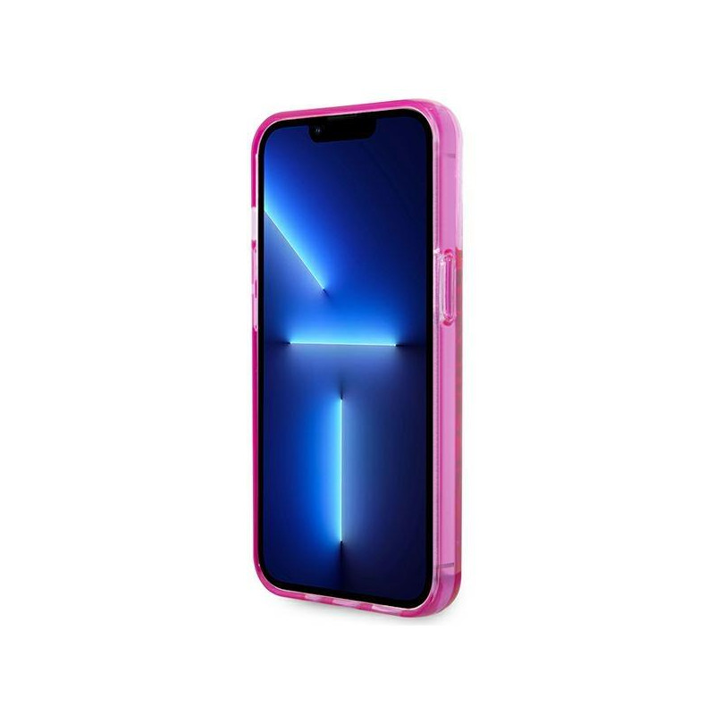Karl Lagerfeld Liquid Glitter Elong dėklas, skirtas iPhone 14 Pro Max - rožinis