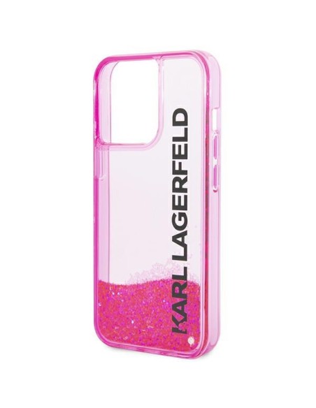Karl Lagerfeld Liquid Glitter Elong dėklas, skirtas iPhone 14 Pro Max - rožinis Karl Lagerfeld Liquid Glitter Elong dėklas, skirtas iPhone 14 Pro Max - rožinis