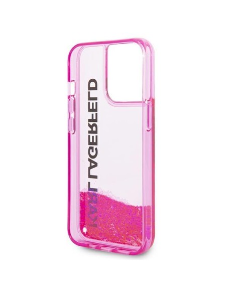Karl Lagerfeld Liquid Glitter Elong dėklas, skirtas iPhone 14 Pro Max - rožinis Karl Lagerfeld Liquid Glitter Elong dėklas, skirtas iPhone 14 Pro Max - rožinis